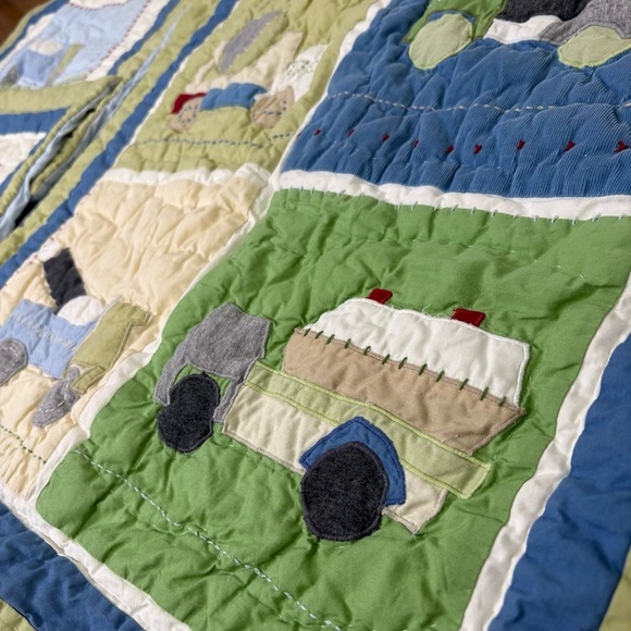 POTTERY BARN KIDS Christopher’s Construction 3 PC Cotton Quilted Pillowcase Sham - Picture 6 of 16